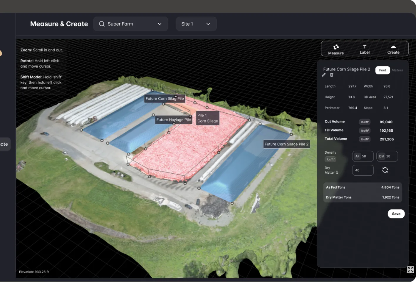 SilagePlan 3D silage audit visualization